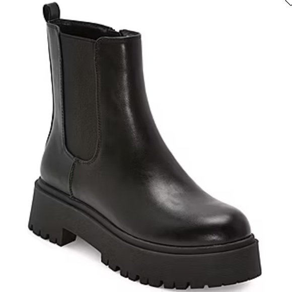 Black Women Block Heel Boots - Picture 3 of 16